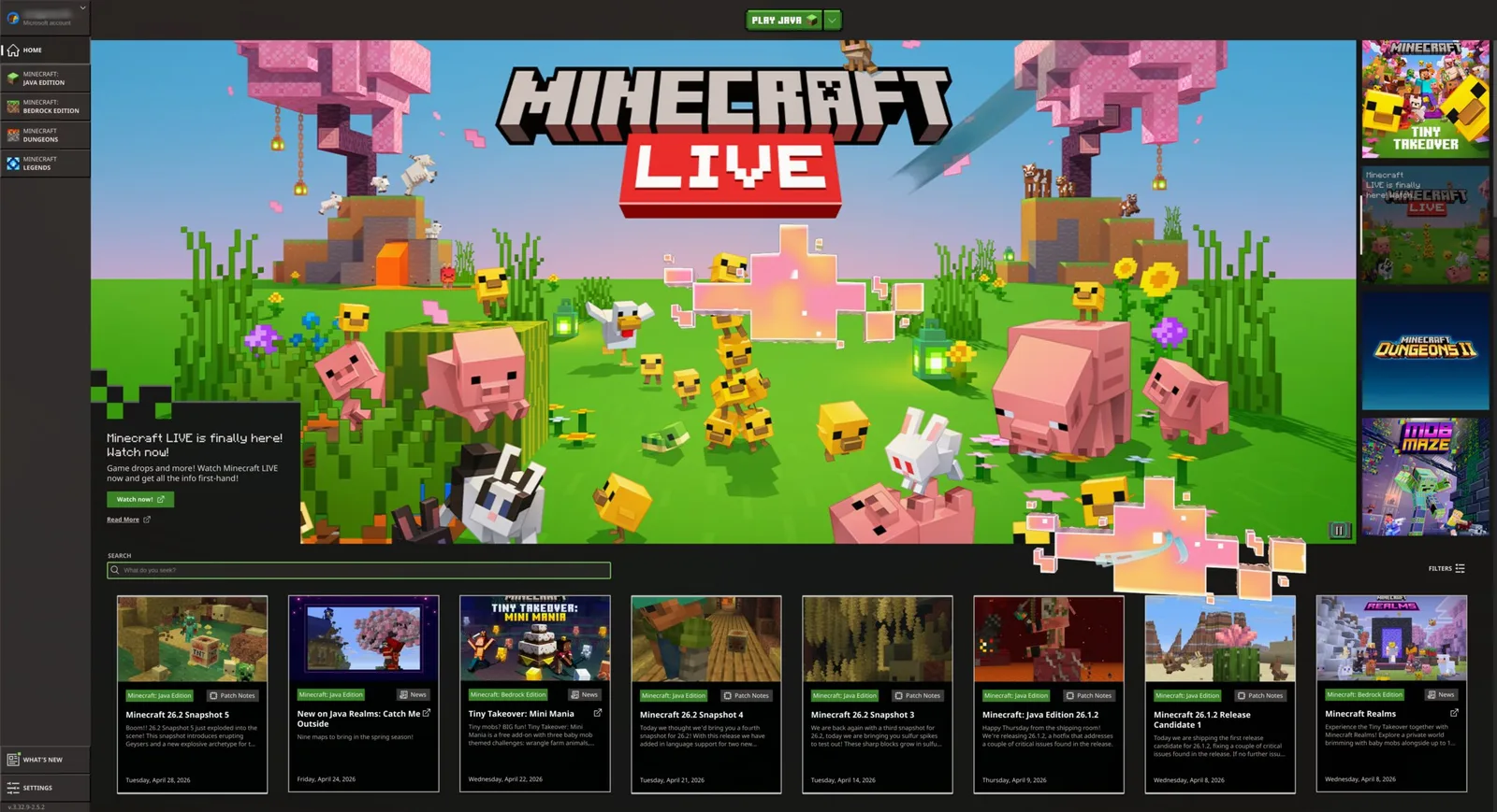 O Minecraft a correr no Omarchy